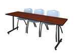 Regency Kobe Professional T - Base Training Seminar Table & 3 M Stack Chairs 84