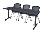 Regency Kobe Professional T - Base Training Seminar Table & 3 Cadence Nesting Chairs 84