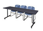Regency Kobe Professional T - Base Training Table & 3 Zeng Stack Chairs 84