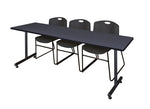 Regency Kobe Professional T - Base Training Table & 3 Zeng Stack Chairs 84