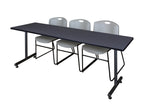 Regency Kobe Professional T - Base Training Table & 3 Zeng Stack Chairs 84