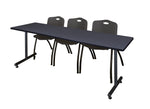 Regency Kobe Professional T - Base Training Seminar Table & 3 M Stack Chairs 84