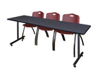 Regency Kobe Professional T - Base Training Seminar Table & 3 M Stack Chairs 84