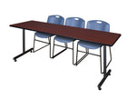 Regency Kobe Professional T - Base Training Table & 3 Zeng Stack Chairs 84