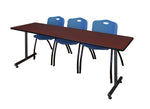 Regency Kobe Professional T - Base Training Seminar Table & 3 M Stack Chairs 84