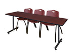 Regency Kobe Professional T - Base Training Seminar Table & 3 M Stack Chairs 84
