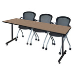 Regency Kobe Professional T - Base Training Seminar Table & 3 Cadence Nesting Chairs 84