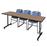Regency Kobe Professional T - Base Training Table & 3 Zeng Stack Chairs 84