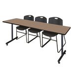 Regency Kobe Professional T - Base Training Table & 3 Zeng Stack Chairs 84