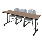Regency Kobe Professional T - Base Training Table & 3 Zeng Stack Chairs 84