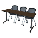 Regency Kobe Professional T - Base Training Seminar Table & 3 Cadence Nesting Chairs 84