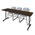 Regency Kobe Professional T - Base Training Table & 3 Zeng Stack Chairs 84