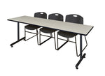 Regency Kobe Professional T - Base Training Table & 3 Zeng Stack Chairs 84