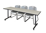 Regency Kobe Professional T - Base Training Table & 3 Zeng Stack Chairs 84