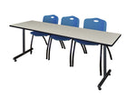 Regency Kobe Professional T - Base Training Seminar Table & 3 M Stack Chairs 84