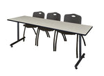Regency Kobe Professional T - Base Training Seminar Table & 3 M Stack Chairs 84