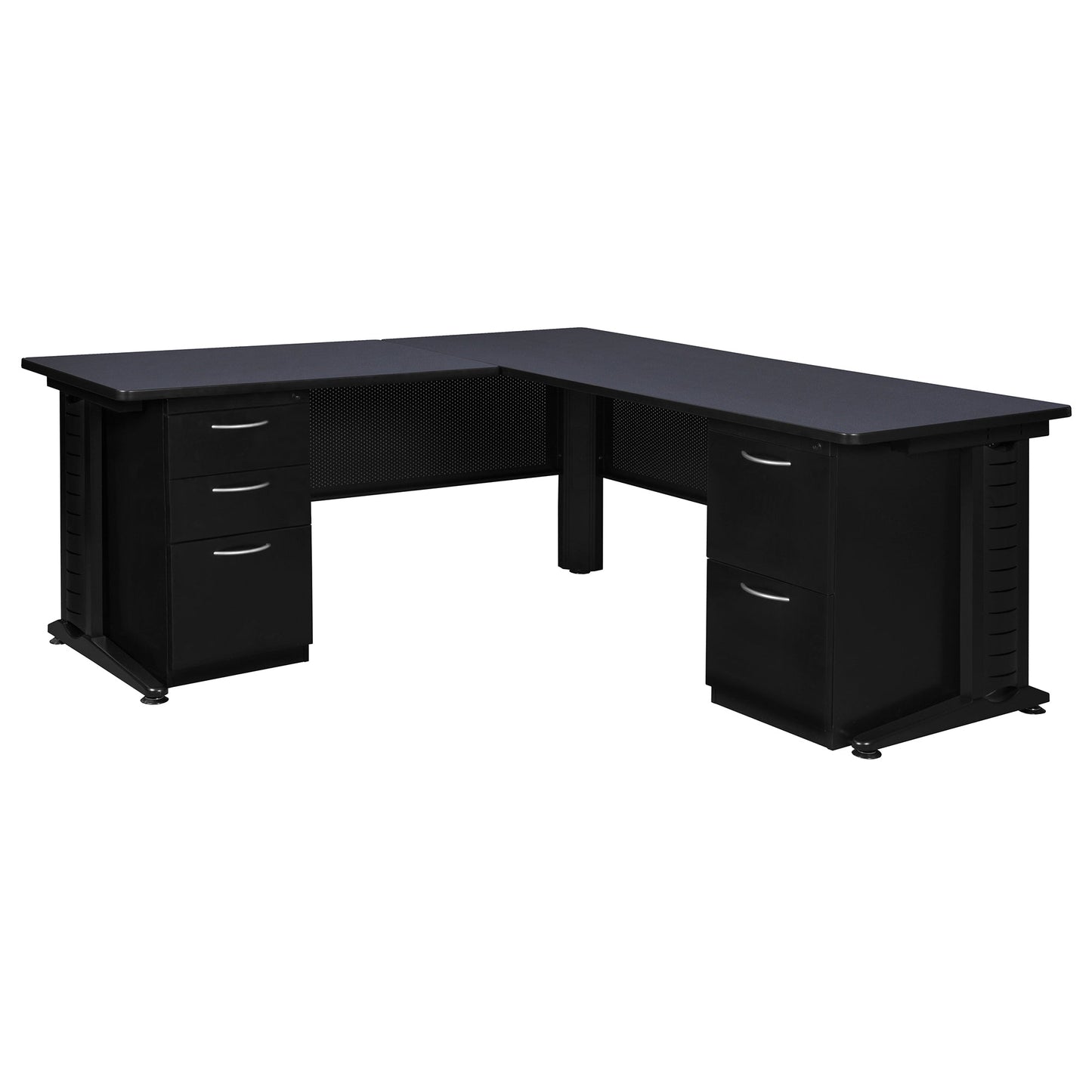Regency Fusion Professional Cherry L - Shaped Executive Workstation 66W" x 72D" x 29H" (REG - MLD663042) - SchoolOutlet