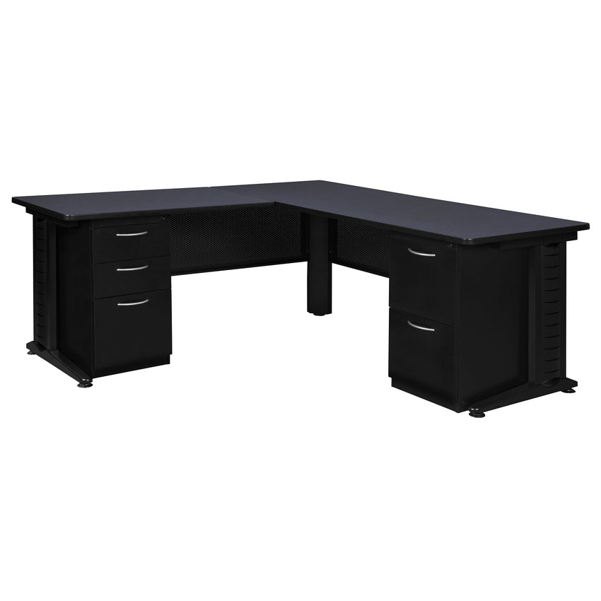 Regency Fusion Professional Cherry L - Shaped Executive Workstation 66W" x 72D" x 29H" (REG - MLD663042) - SchoolOutlet