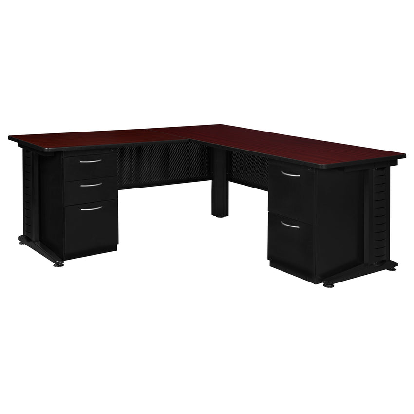 Regency Fusion Professional Cherry L - Shaped Executive Workstation 66W" x 72D" x 29H" (REG - MLD663042) - SchoolOutlet