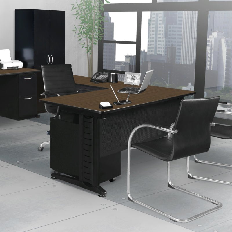 Regency Fusion Professional L - Shaped Executive Workstation 72W" x 72D" x 29H" (REG - MLD723042) - SchoolOutlet