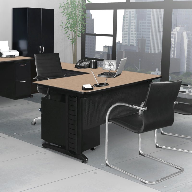 Regency Fusion Professional L - Shaped Executive Workstation 72W" x 72D" x 29H" (REG - MLD723042) - SchoolOutlet