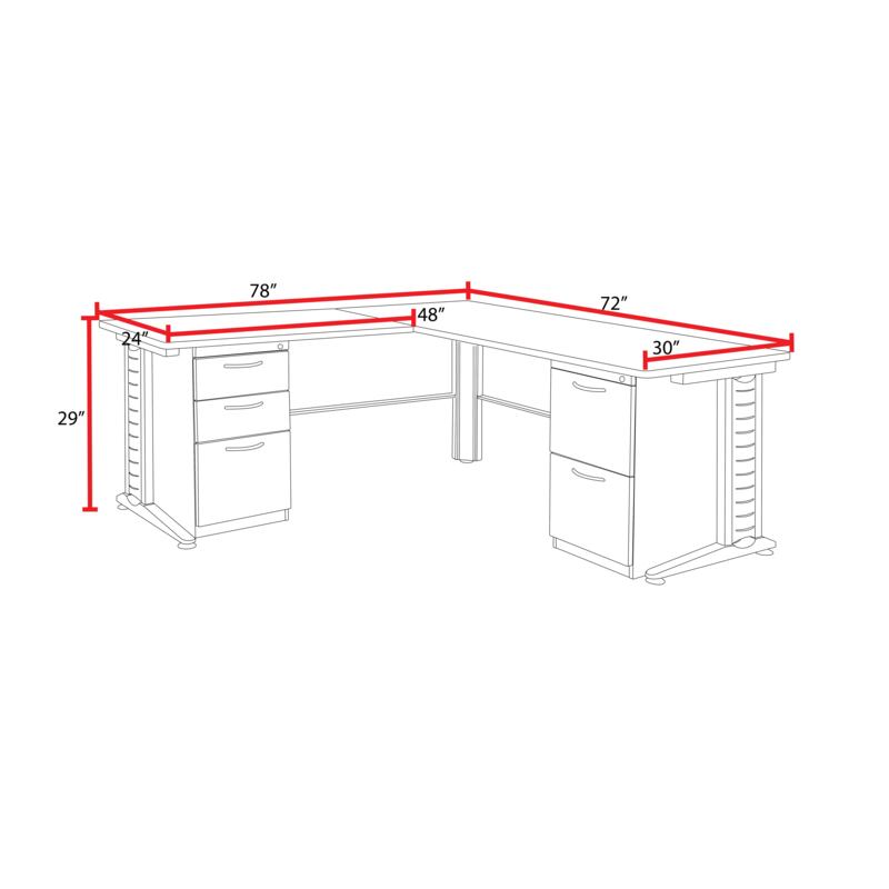 Regency Fusion Professional L - Shaped Executive Workstation 72W" x 78D" x 29H" (REG - MLD723048) - SchoolOutlet