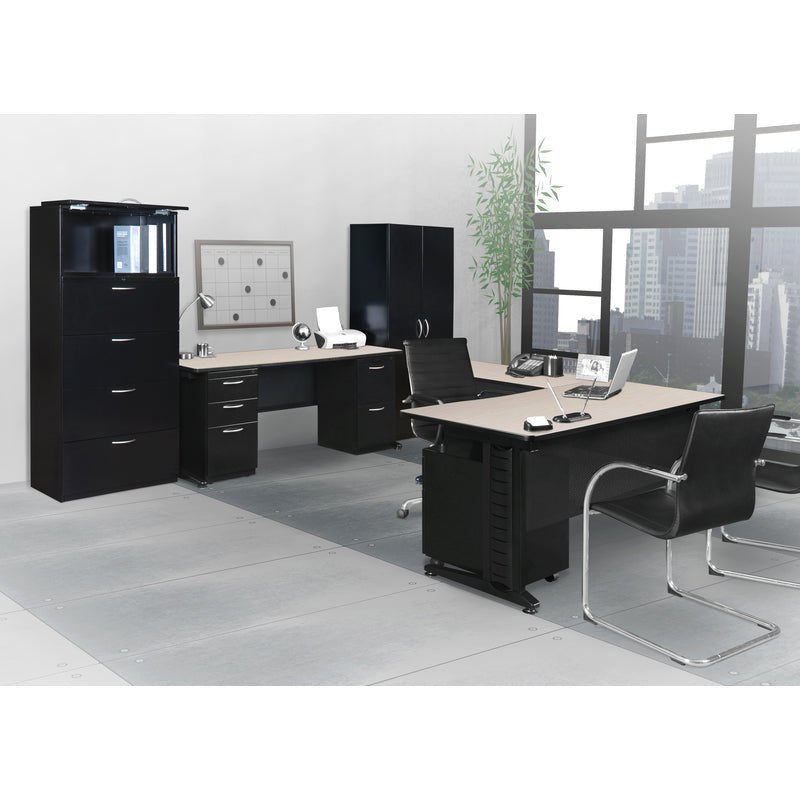 Regency Fusion Professional L - Shaped Executive Desk Shell with Double Pedestal Drawer Unit 72W" x 72D" x 29H" (REG - MLDS723042) - SchoolOutlet