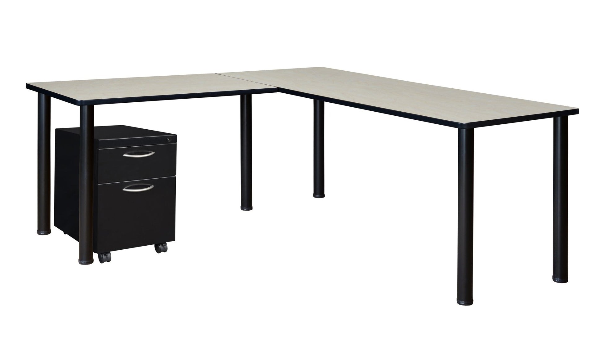 Regency Kee Corner L Shaped Desk with Pedestal Drawer (72"W x 66"D) - SchoolOutlet