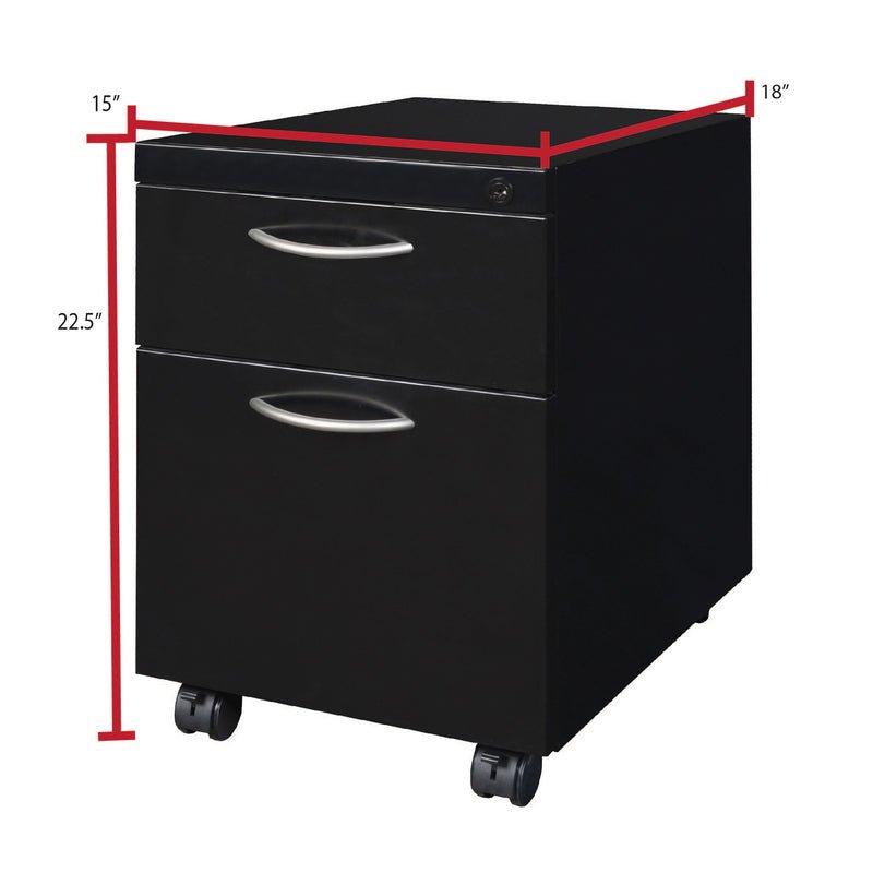 Regency Fusion Professional Mobile Box - File Pedestal (REG - MMPBF18ABK) - SchoolOutlet