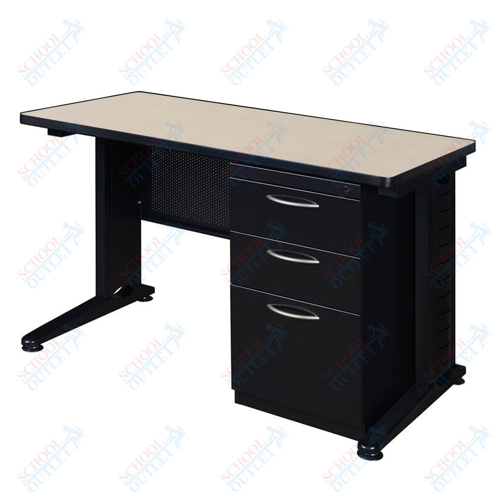 Regency Fusion 48 x 24 Teachers Desk with Single Pedestal Drawer Unit REG-MSP4824 - SchoolOutlet