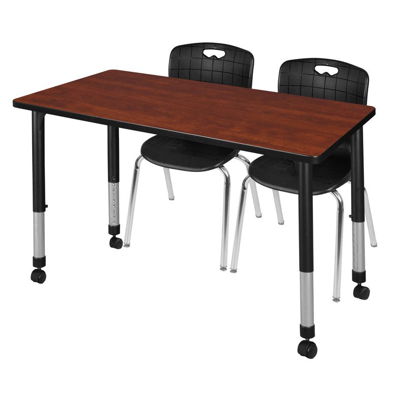 Regency Kee Professional Mobile Adjustable Classroom Table with 2 Andy Stack Chair Set (REG - MT4824 - 2C) - SchoolOutlet