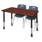 Regency Kee Professional Mobile Adjustable Classroom Table with 2 Andy Stack Chair Set (REG - MT4824 - 2C) - SchoolOutlet