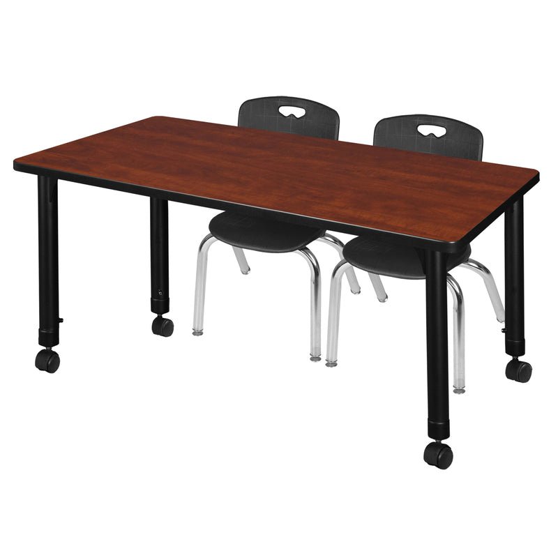 Regency Kee Mobile Learning Environment table with 2 Andy stack chairs 48"W x 24"D x 29"H (REG - MT4824 - 45) - SchoolOutlet