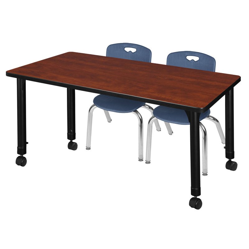 Regency Kee Mobile Learning Environment table with 2 Andy stack chairs 48"W x 24"D x 29"H (REG - MT4824 - 45) - SchoolOutlet