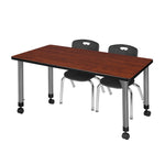 Regency Kee Mobile Learning Environment table with 2 Andy stack chairs 48
