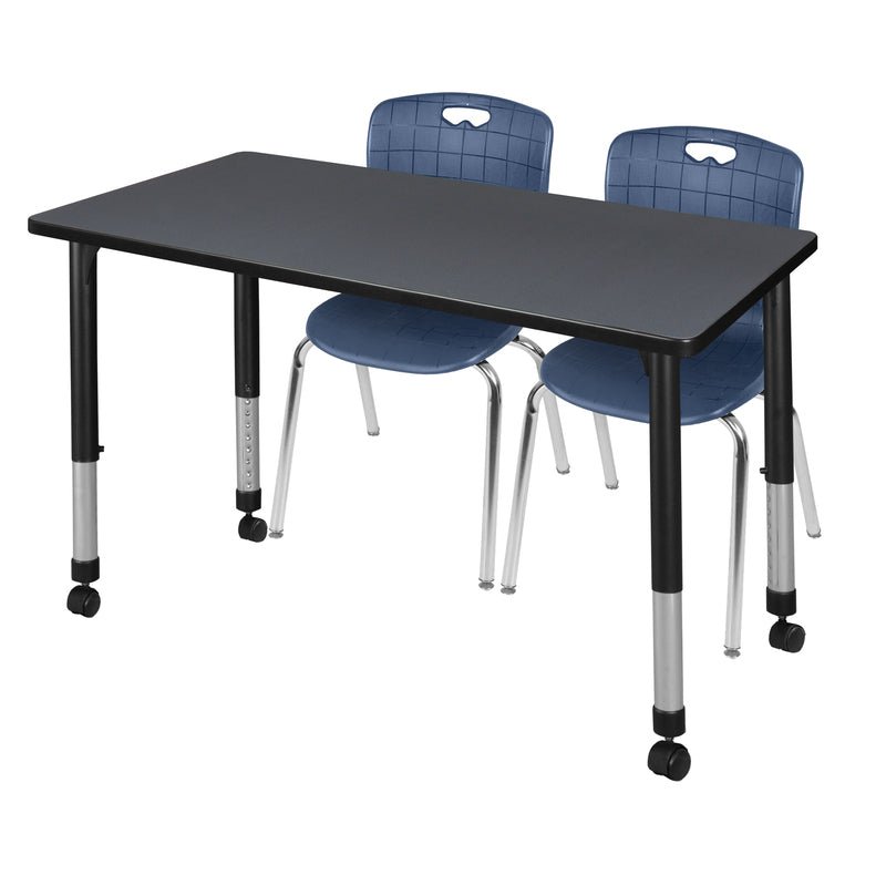 Regency Kee Professional Mobile Adjustable Classroom Table with 2 Andy Stack Chair Set (REG - MT4824 - 2C) - SchoolOutlet