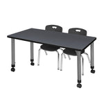 Regency Kee Mobile Learning Environment table with 2 Andy stack chairs 48