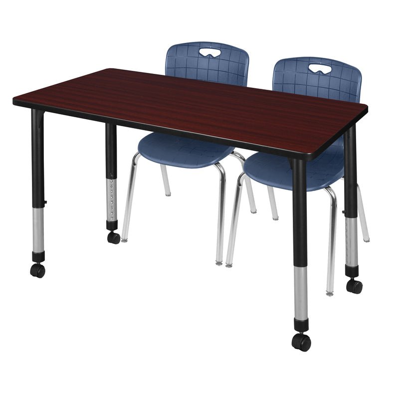 Regency Kee Professional Mobile Adjustable Classroom Table with 2 Andy Stack Chair Set (REG - MT4824 - 2C) - SchoolOutlet
