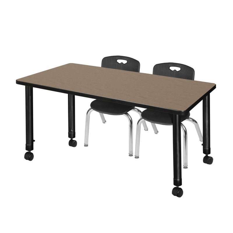 Regency Kee Mobile Learning Environment table with 2 Andy stack chairs 48"W x 24"D x 29"H (REG - MT4824 - 45) - SchoolOutlet
