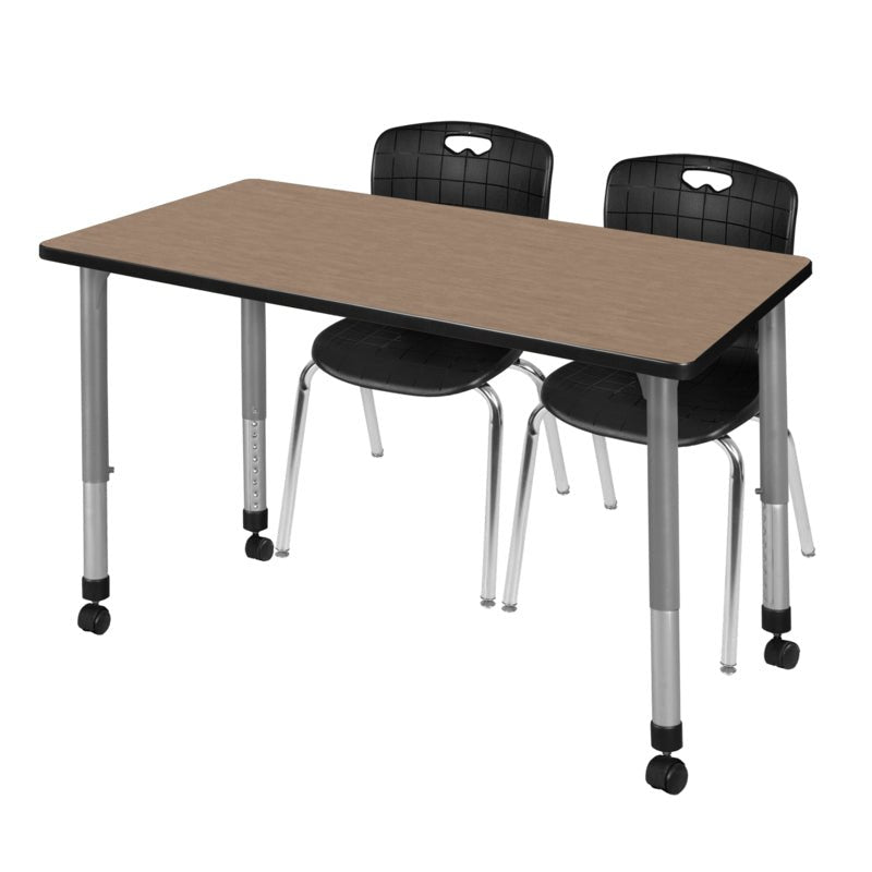 Regency Kee Professional Mobile Adjustable Classroom Table with 2 Andy Stack Chair Set (REG - MT4824 - 2C) - SchoolOutlet