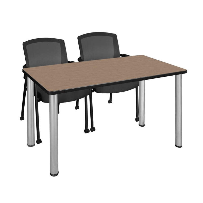 Professional Regency Kee Training Table with 2 Knight Mesh Chairs 48"W x 24"D x 29"H (REG - MT4824 - 56) - SchoolOutlet