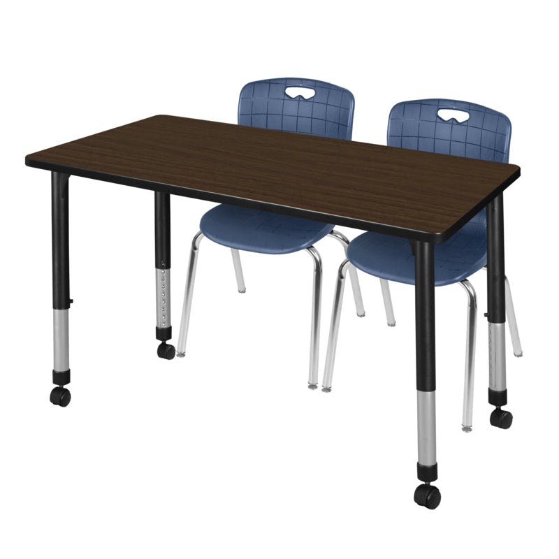 Regency Kee Professional Mobile Adjustable Classroom Table with 2 Andy Stack Chair Set (REG - MT4824 - 2C) - SchoolOutlet