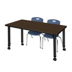Regency Kee Mobile Learning Environment table with 2 Andy stack chairs 48