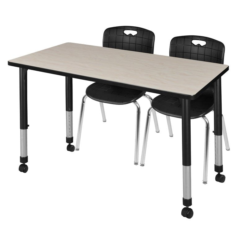 Regency Kee Professional Mobile Adjustable Classroom Table with 2 Andy Stack Chair Set (REG - MT4824 - 2C) - SchoolOutlet