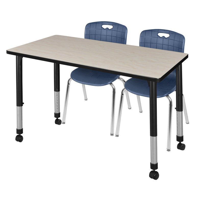 Regency Kee Professional Mobile Adjustable Classroom Table with 2 Andy Stack Chair Set (REG - MT4824 - 2C) - SchoolOutlet