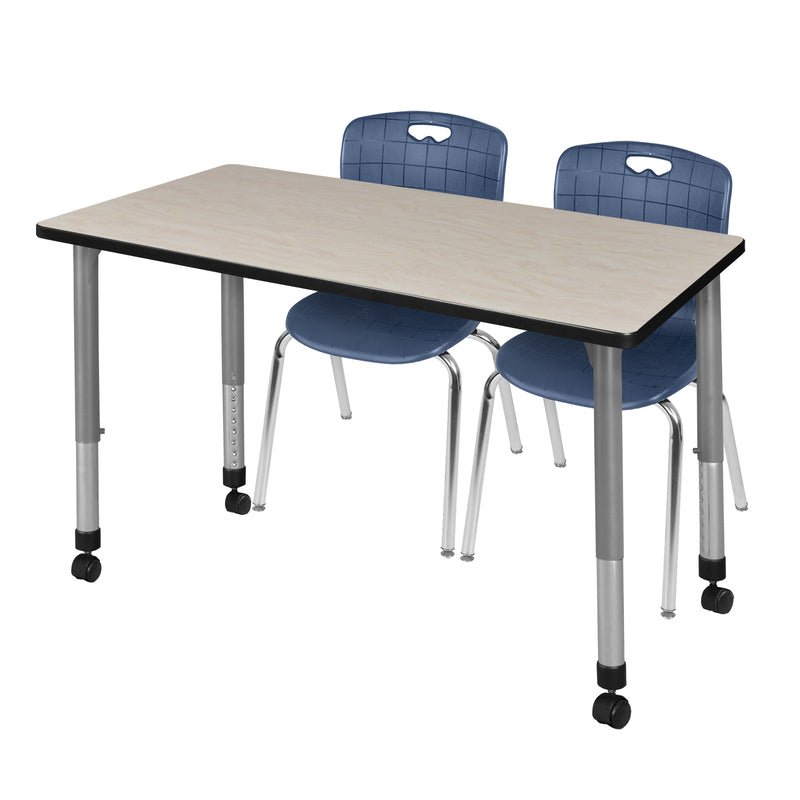 Regency Kee Professional Mobile Adjustable Classroom Table with 2 Andy Stack Chair Set (REG - MT4824 - 2C) - SchoolOutlet