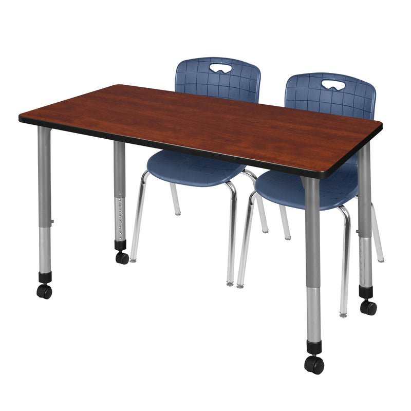 Versatile Regency Kee Mobile Learning Environment table with 2 Andy stack chairs 48"W x 30"D x 29"H (REG - MT4830 - 40) - SchoolOutlet
