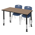 Versatile Regency Kee Mobile Learning Environment table with 2 Andy stack chairs 48