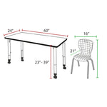 Adaptable Regency Kee Mobile Learning Environment table with 2 Andy stack chairs 60