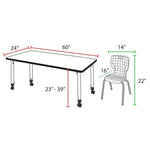 Reliable Regency Kee Mobile Learning Environment table with 2 Andy stack chairs 60